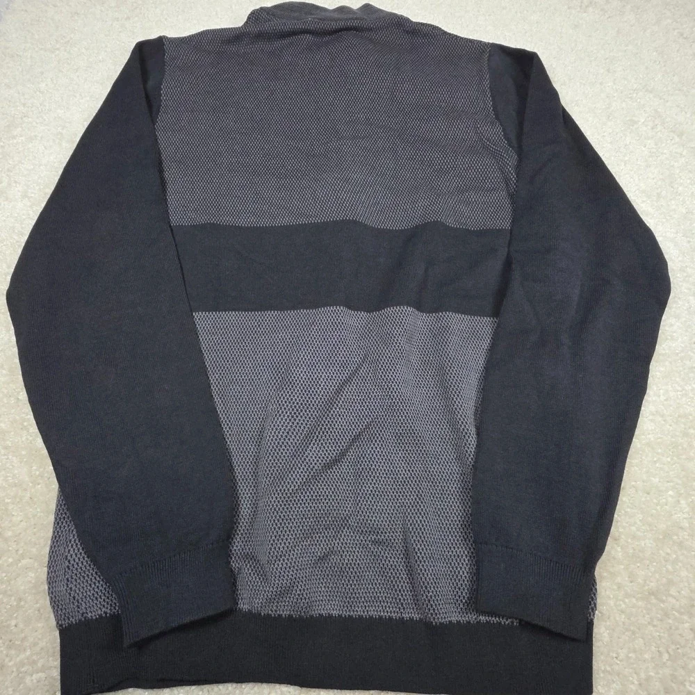 Adidas Pullover Sweater Mens Size M Black Gray Knitted Mock Neck‎ 1/4 Zip NWT
